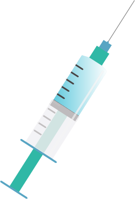 graphic of a syringe needle for Covid Vaccine