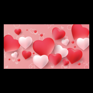 graphic of multiple red and pink hearts for valentine's day on a pink background